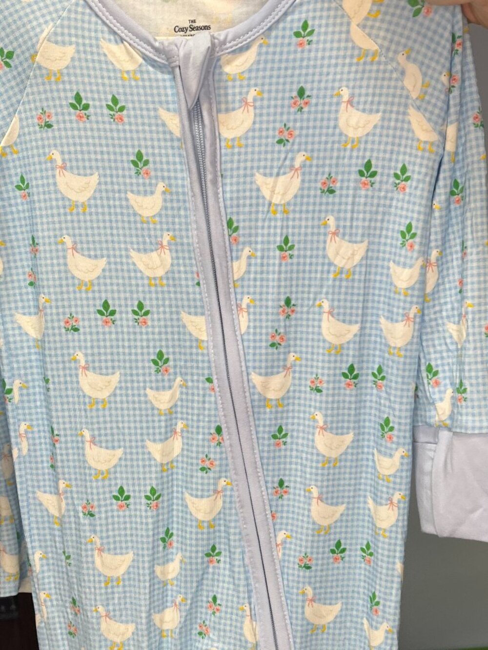 Silly Goose Bamboo Zippy Pajamas Baby 3-6M NWT Soft Stretchy Romper - Picture 4 of 5